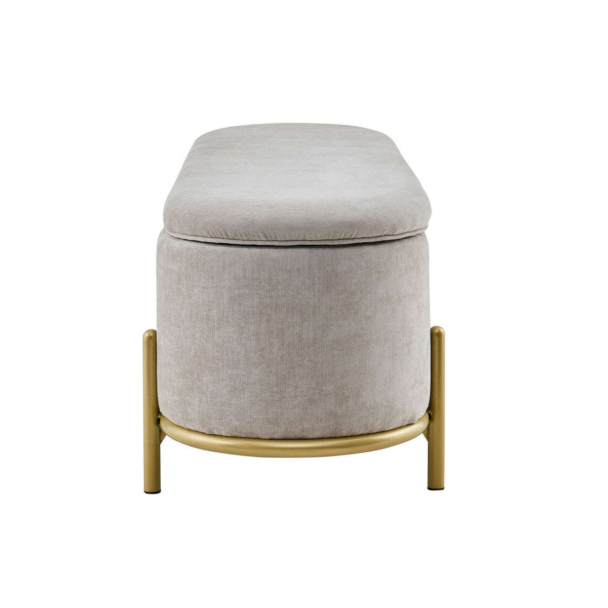 Ottoman de rangement - Chenille gris clair