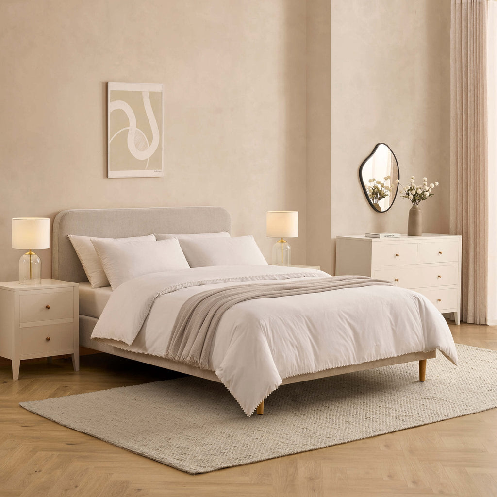 Cadre de lit - Chenille Gris clair