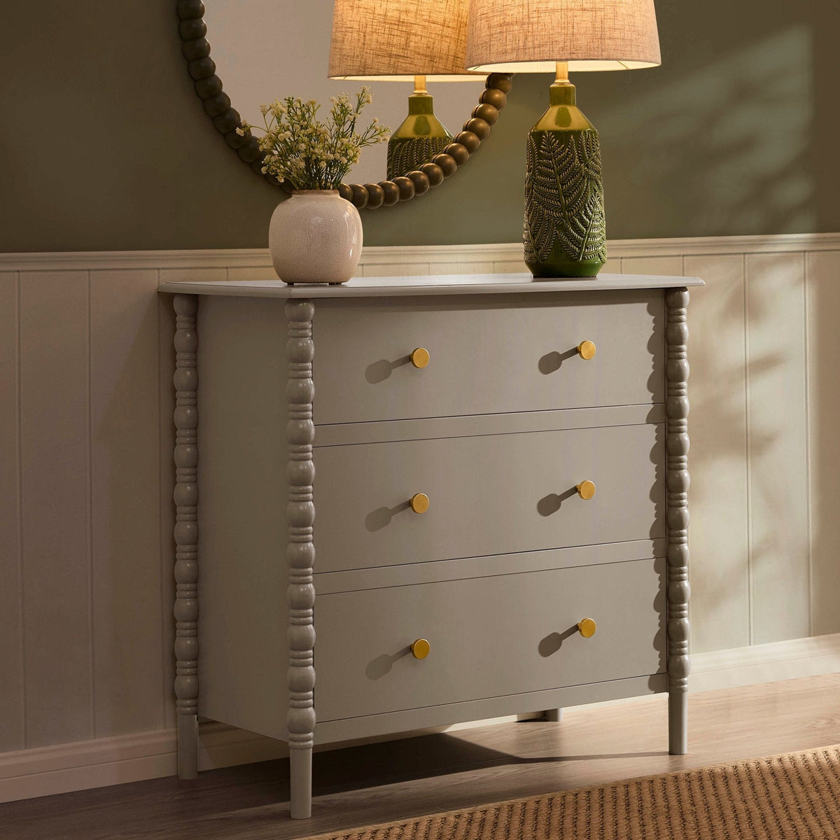 Commode 3 tiroirs - Taupe