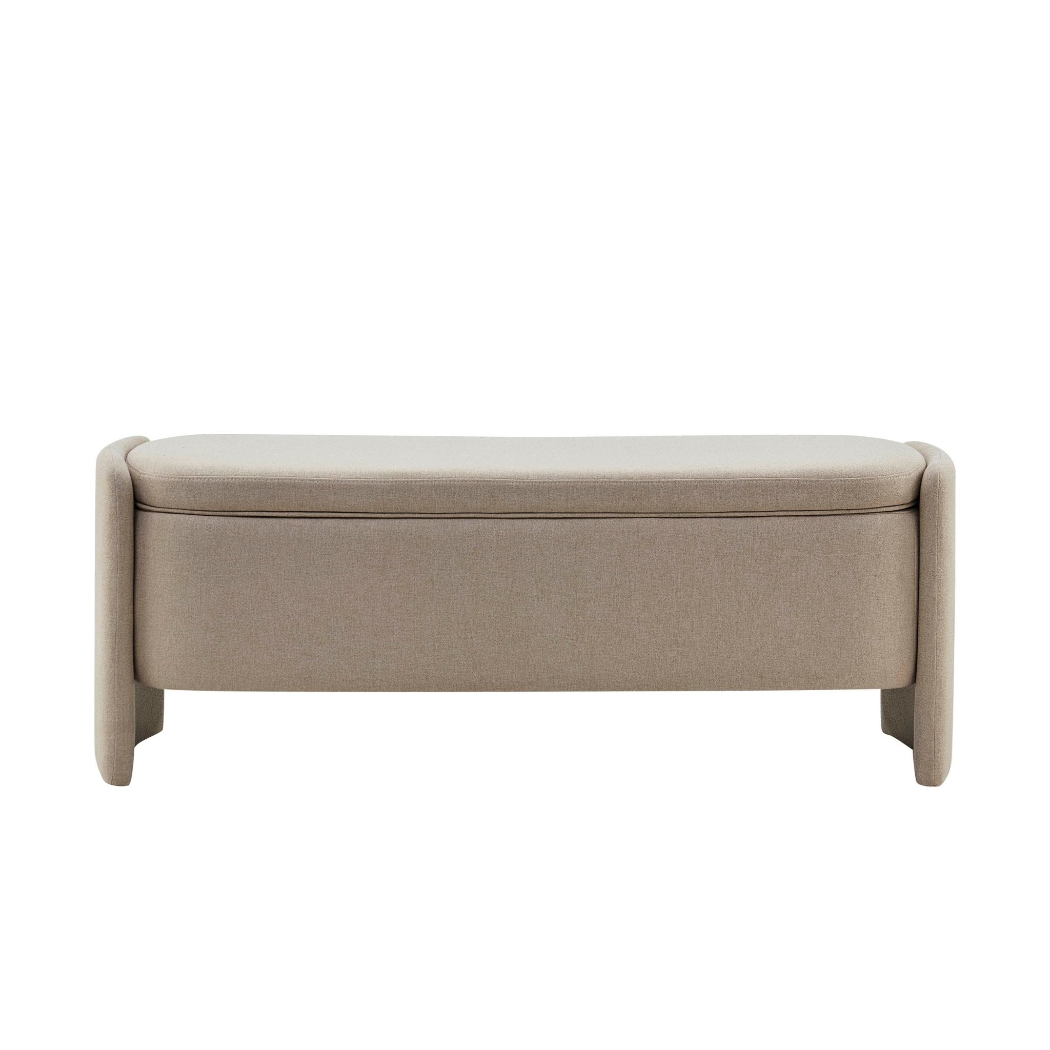 Banc de rangement incurvé – Avoine