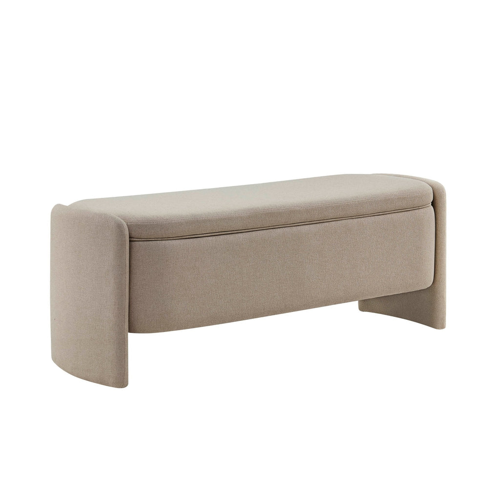 Banc de rangement incurvé – Avoine