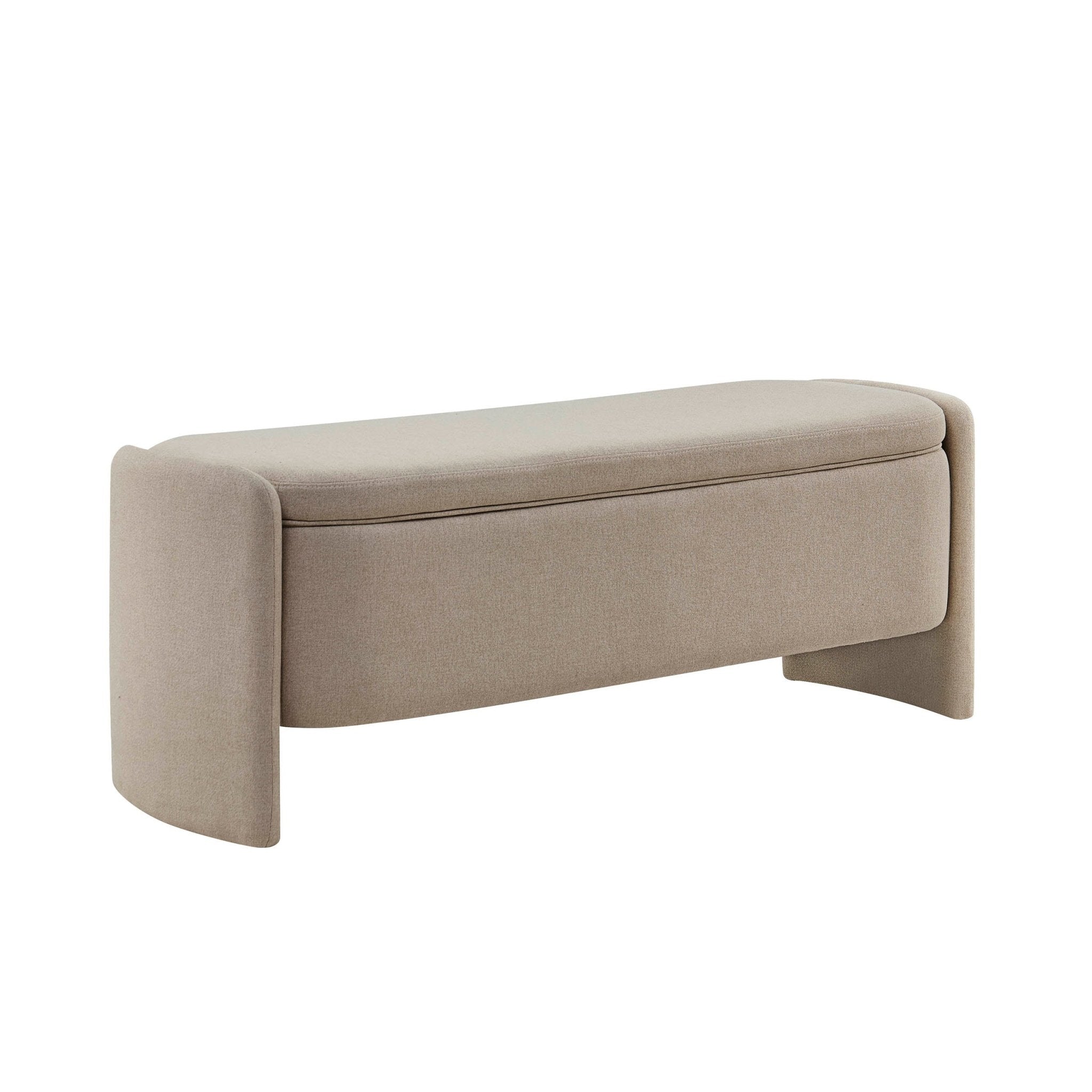 Banc de rangement incurvé – Avoine