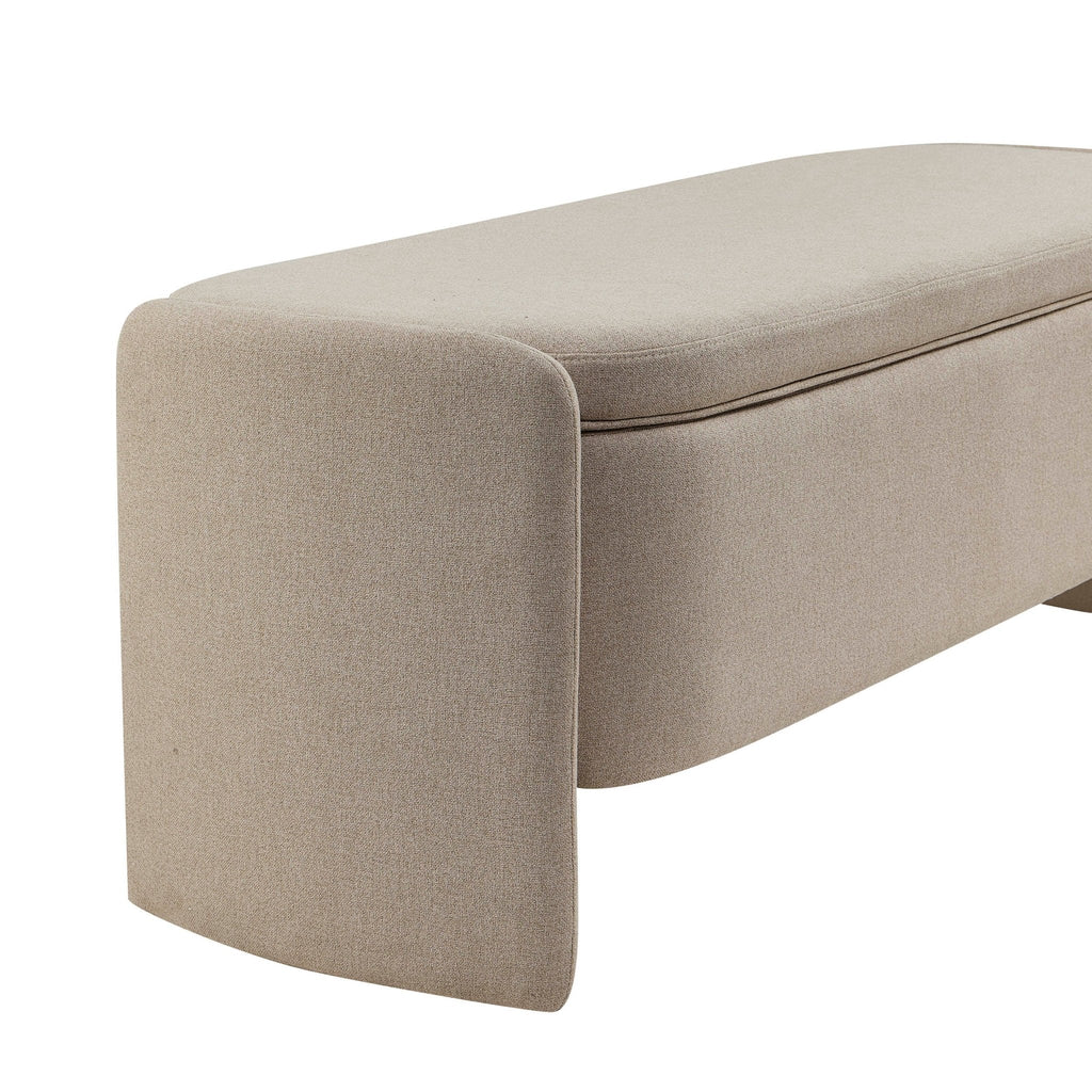 Banc de rangement incurvé – Avoine