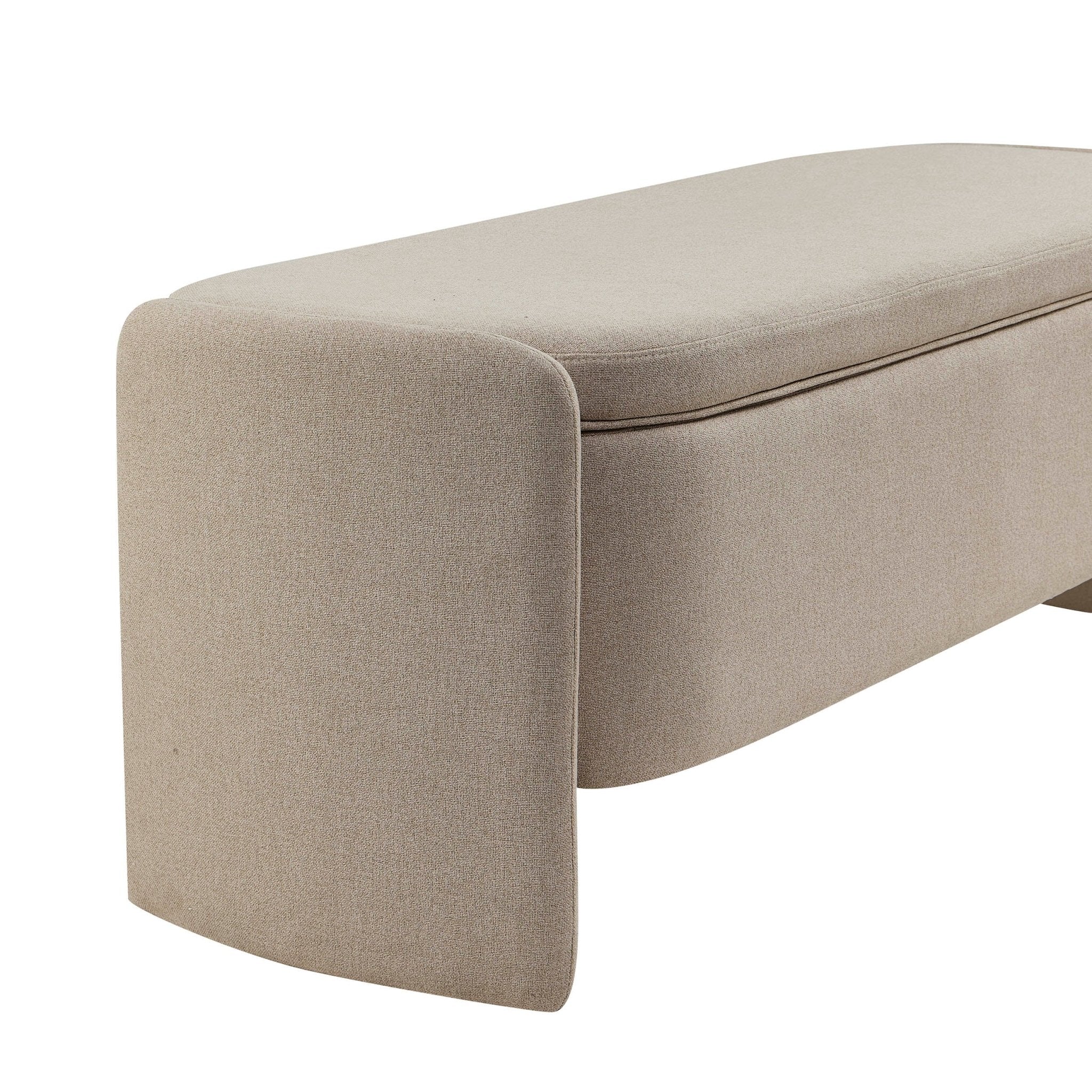 Banc de rangement incurvé – Avoine