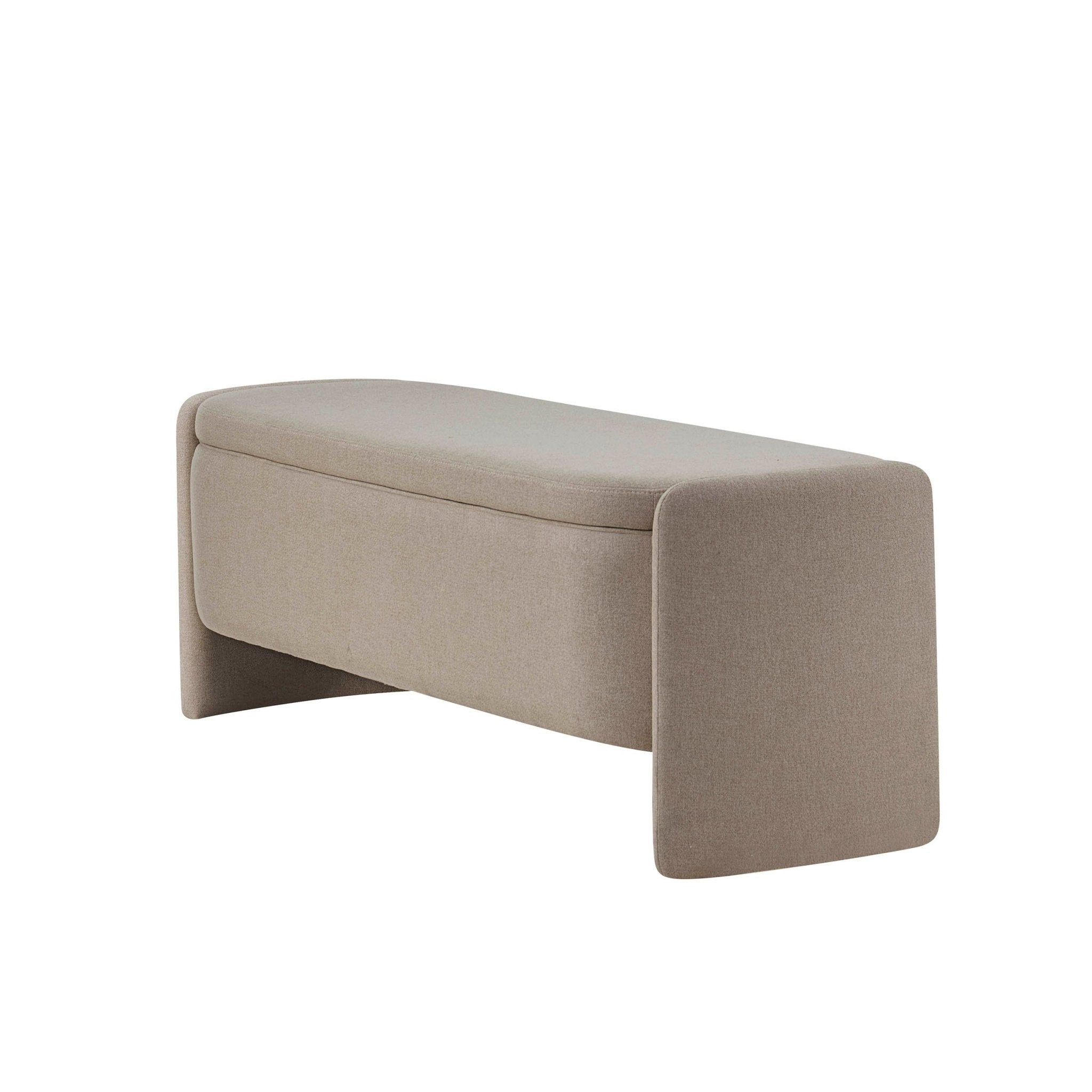Banc de rangement incurvé – Avoine