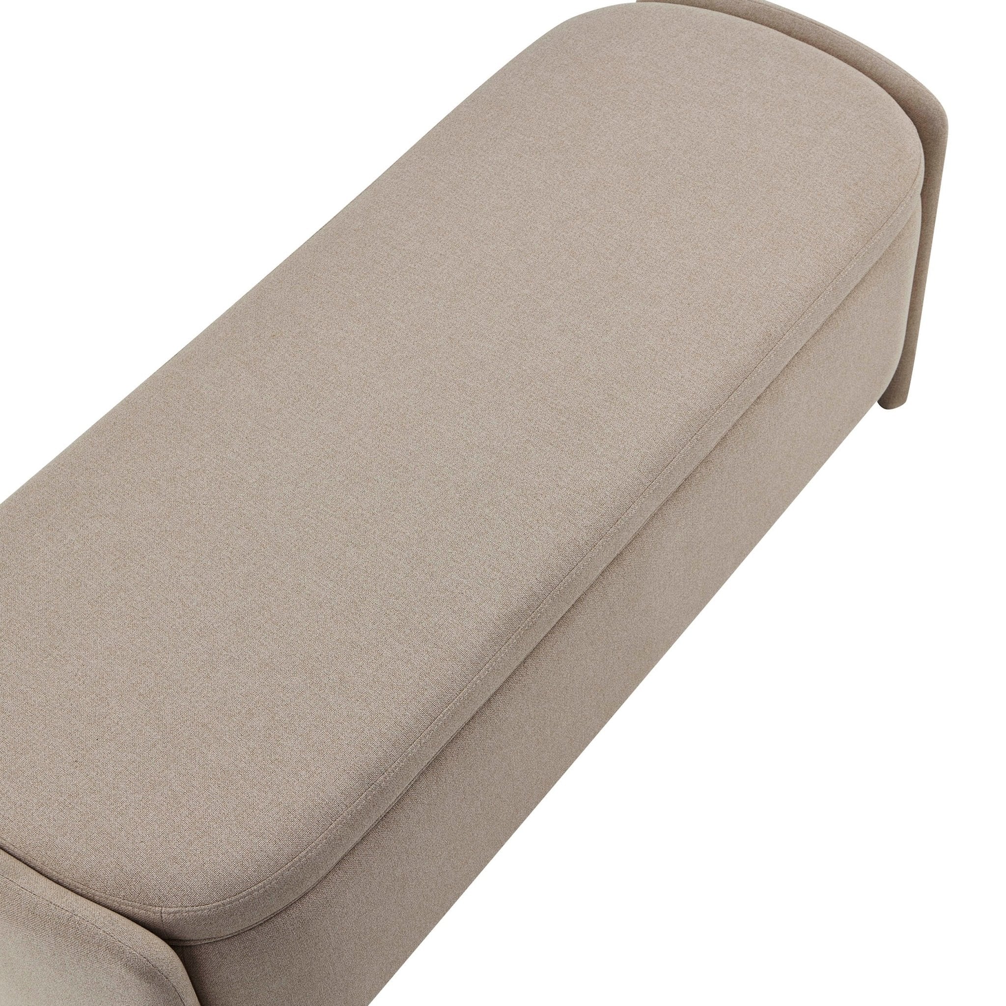 Banc de rangement incurvé – Avoine
