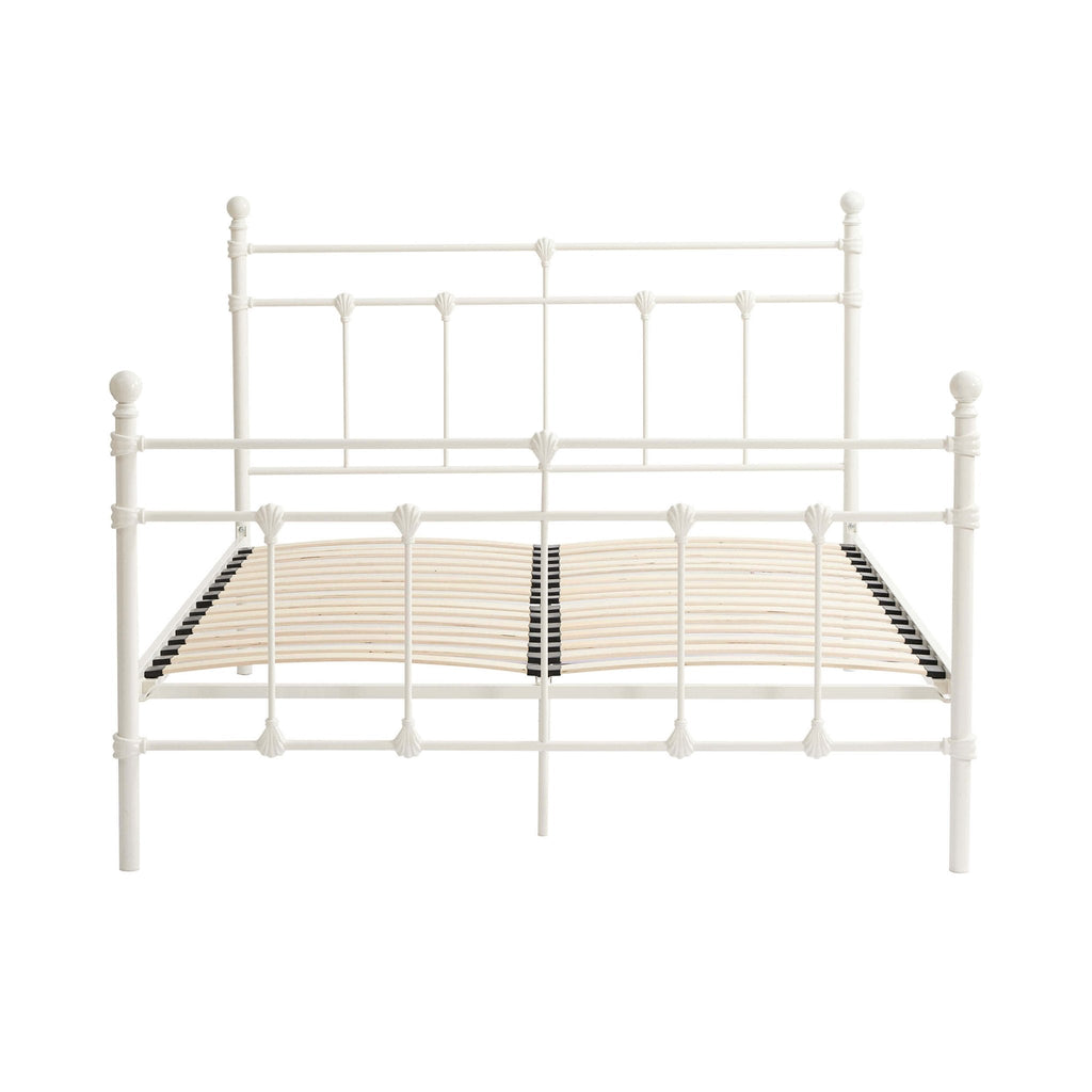 Structure de lit en métal - Blanc
