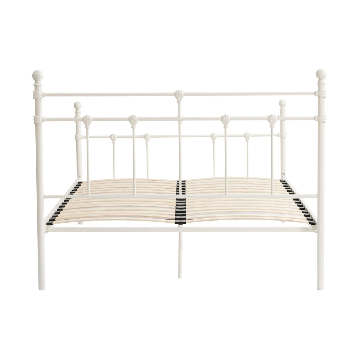 Structure de lit en métal - Blanc