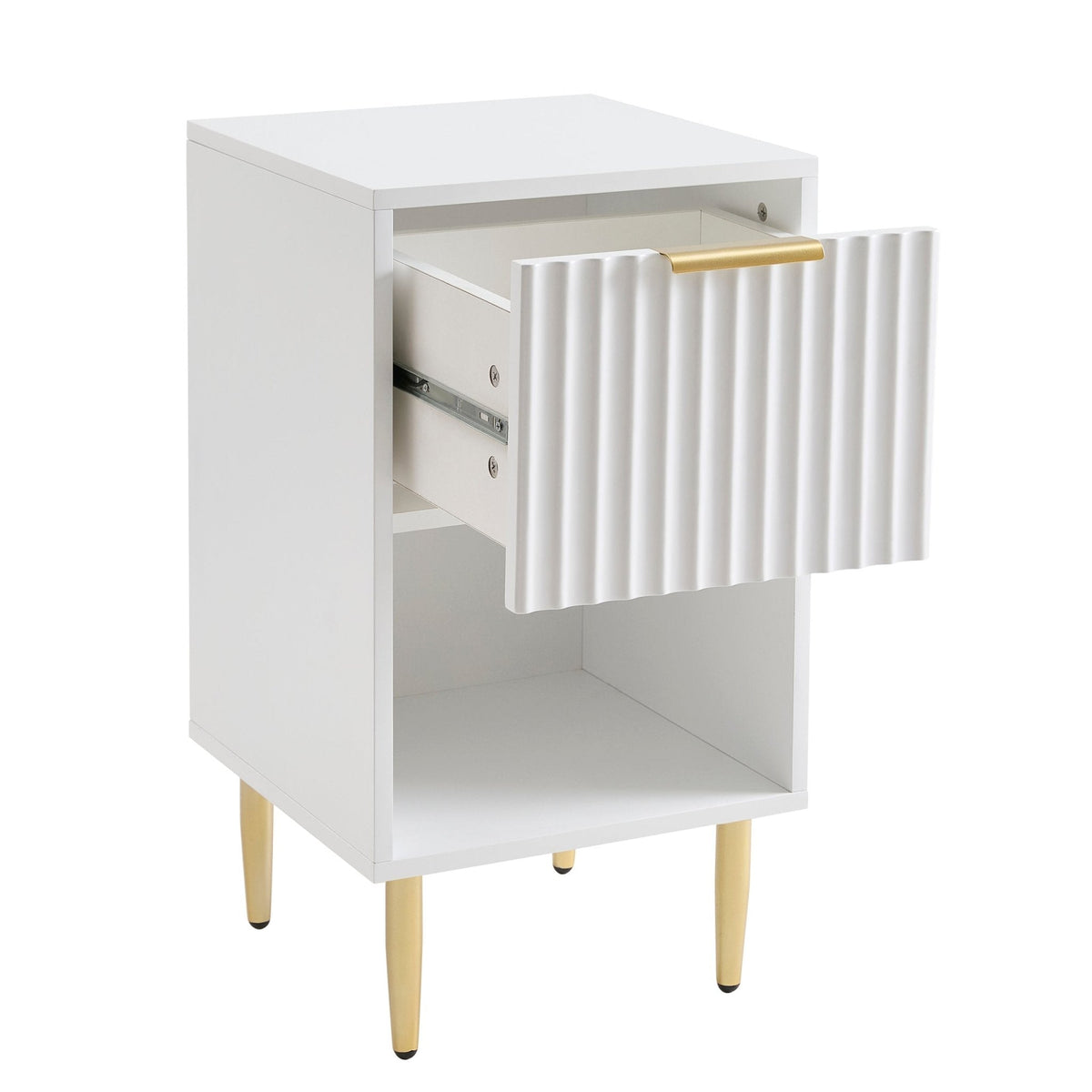 Table de chevet 1 tiroir - Blanc chaud