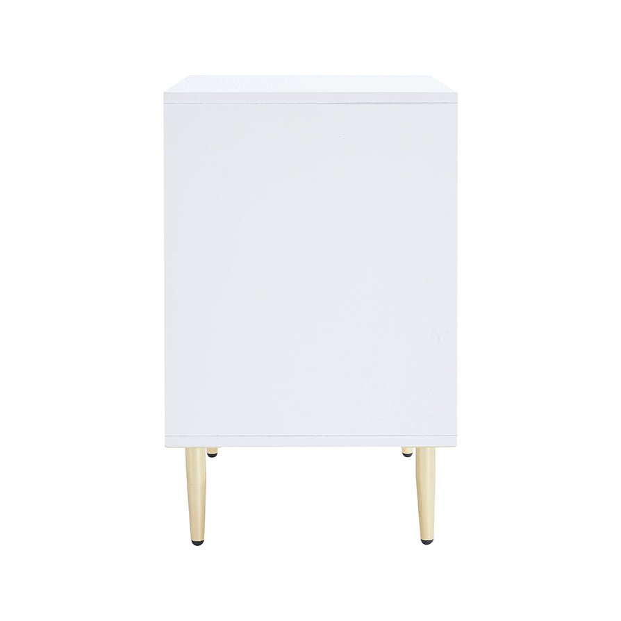 Table de chevet 2 tiroirs - Blanc chaud