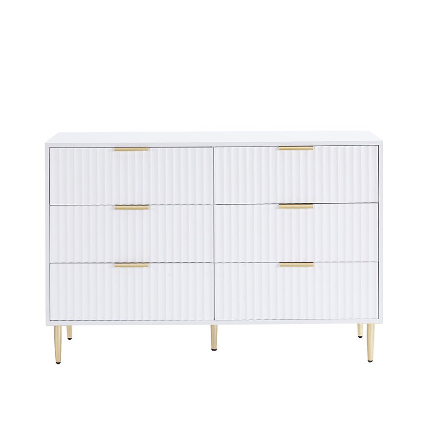 Commode à 6 tiroirs - Blanc chaud