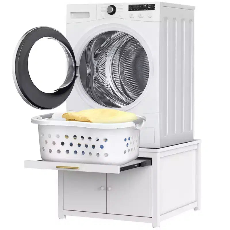 Socle robuste pour lave-linge et sèche-linge en métal, noir/blanc – Unité simple, anti-vibration