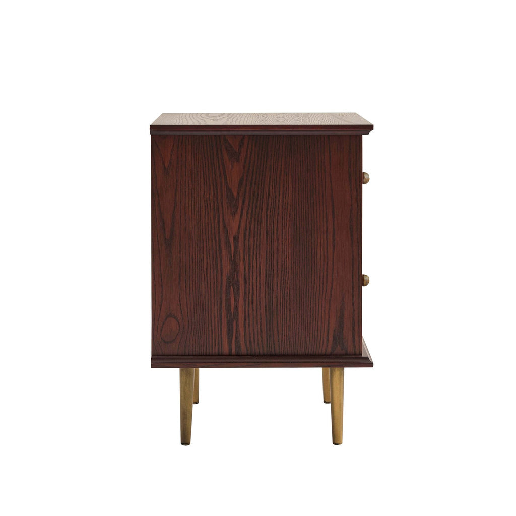 Table de chevet à 2 tiroirs – Acajou
