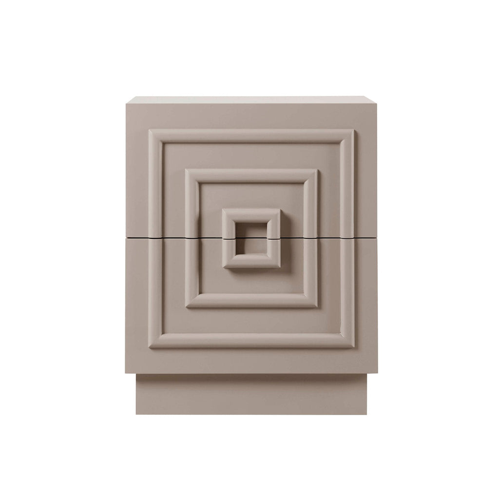 Table de chevet 2 tiroirs - Taupe