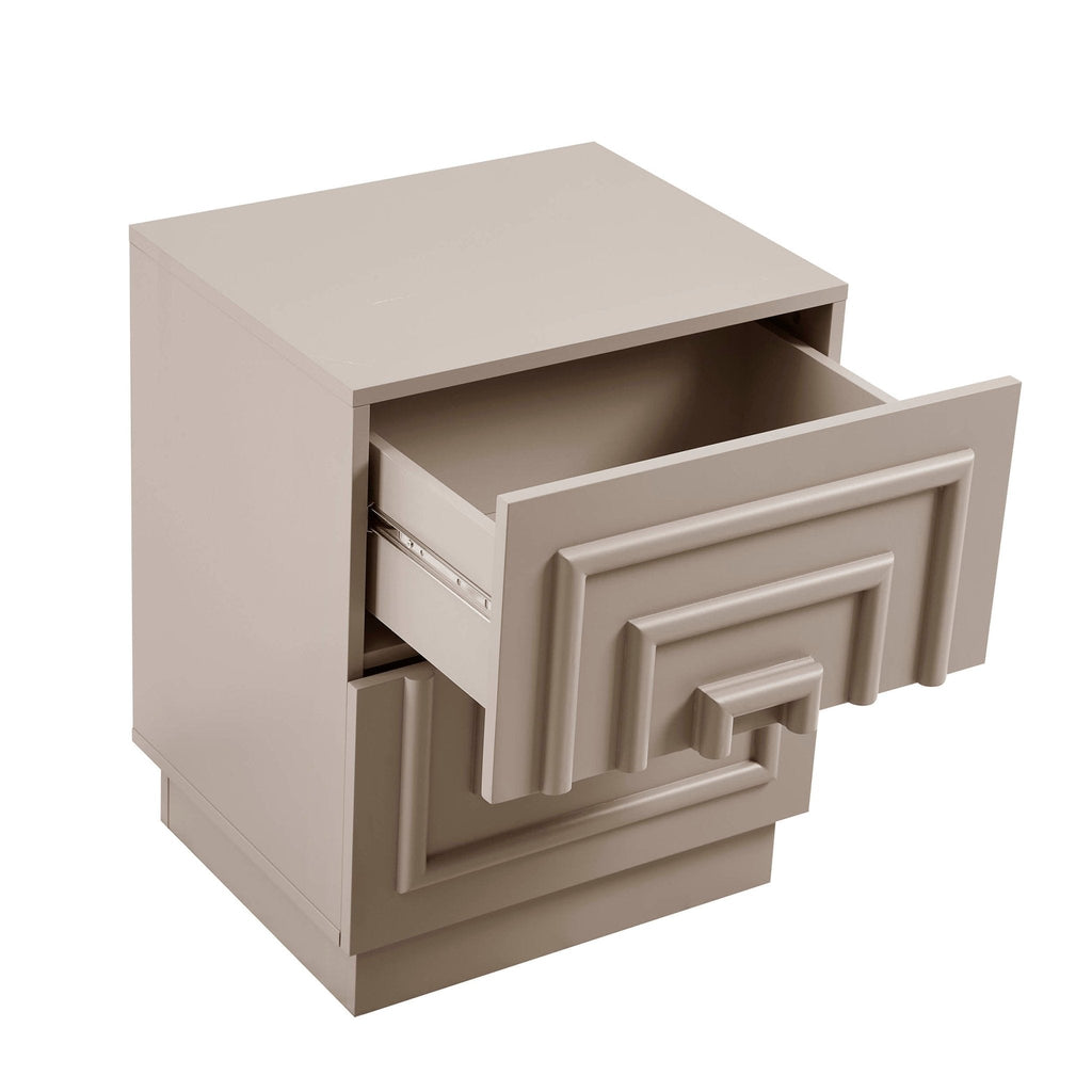 Table de chevet 2 tiroirs - Taupe