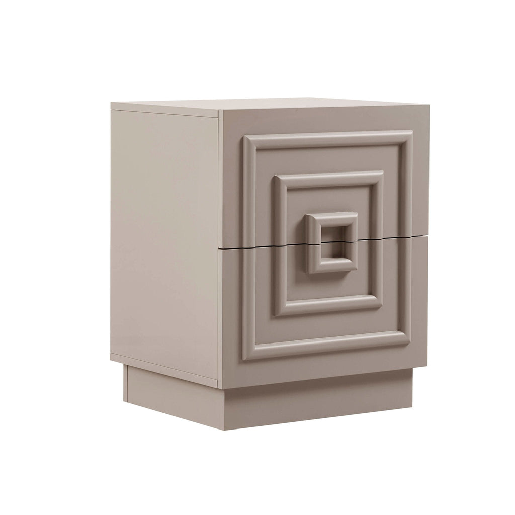 Table de chevet 2 tiroirs - Taupe