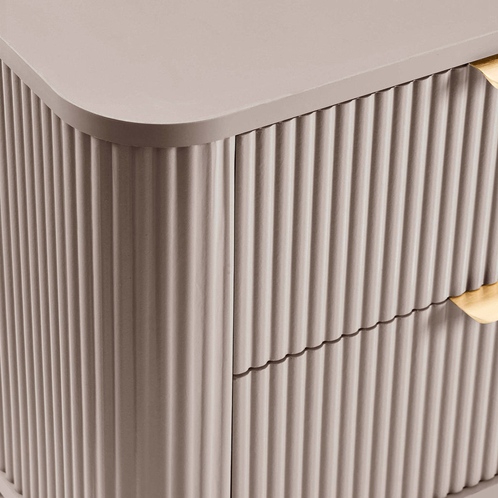 Table de chevet 2 tiroirs - Taupe