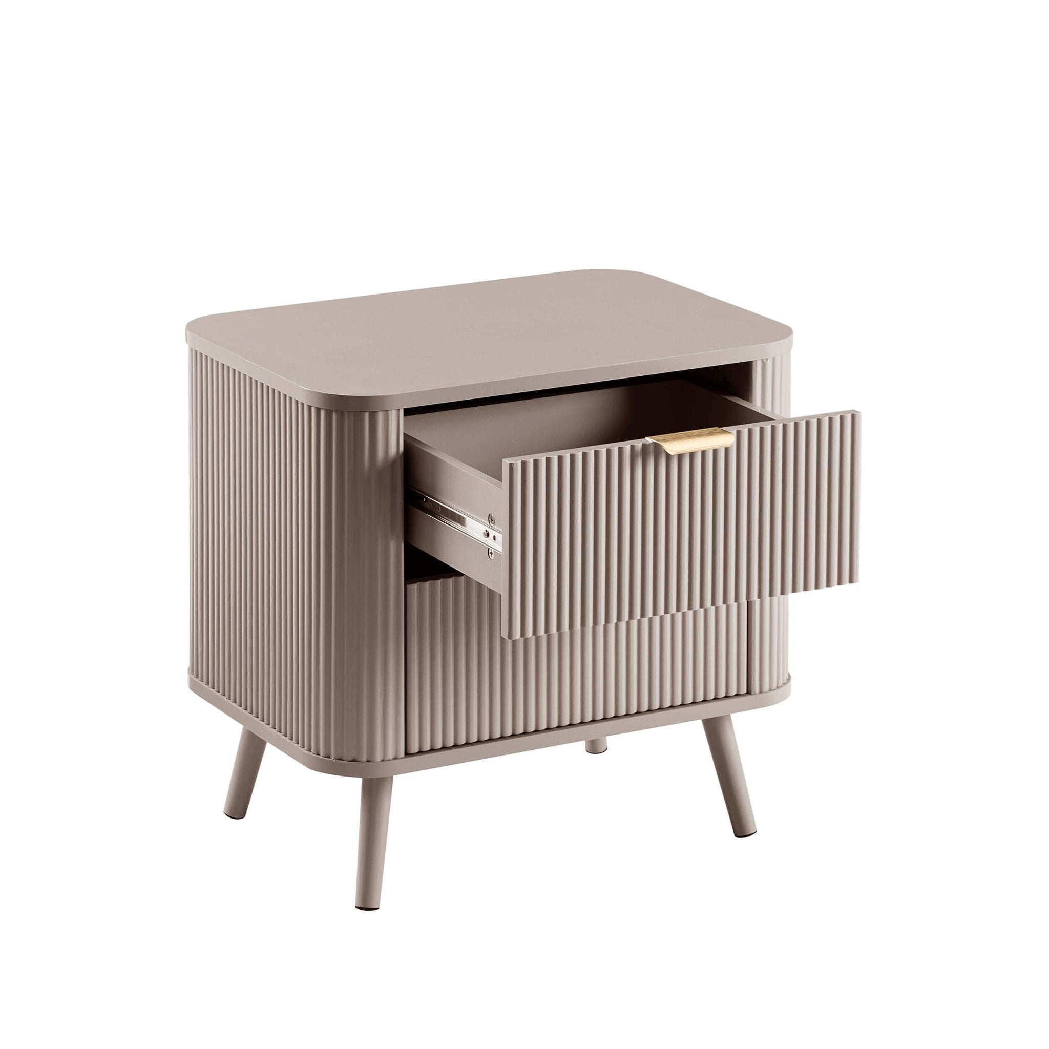 Table de chevet 2 tiroirs - Taupe