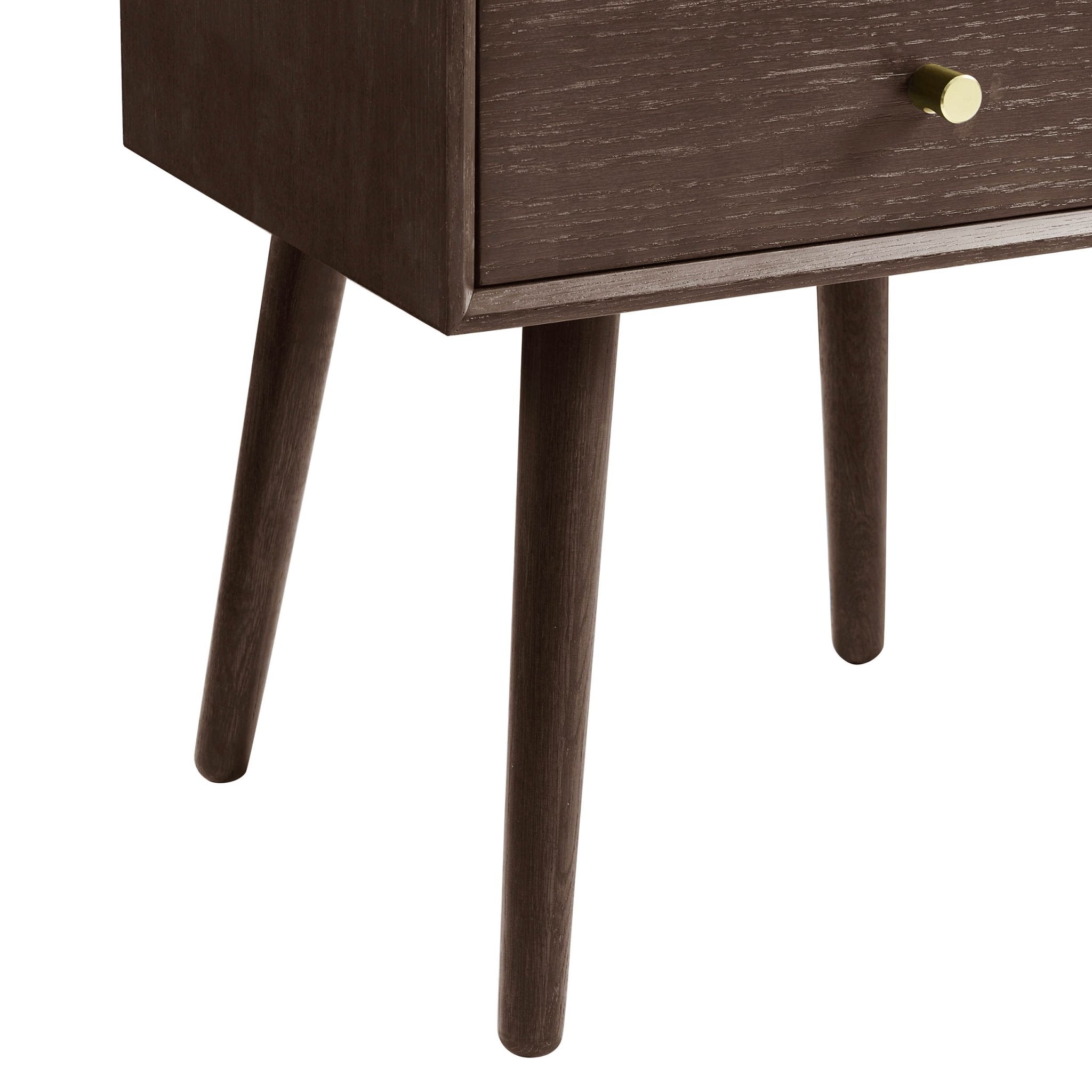 Table de chevet à 2 tiroirs en chêne - Noyer