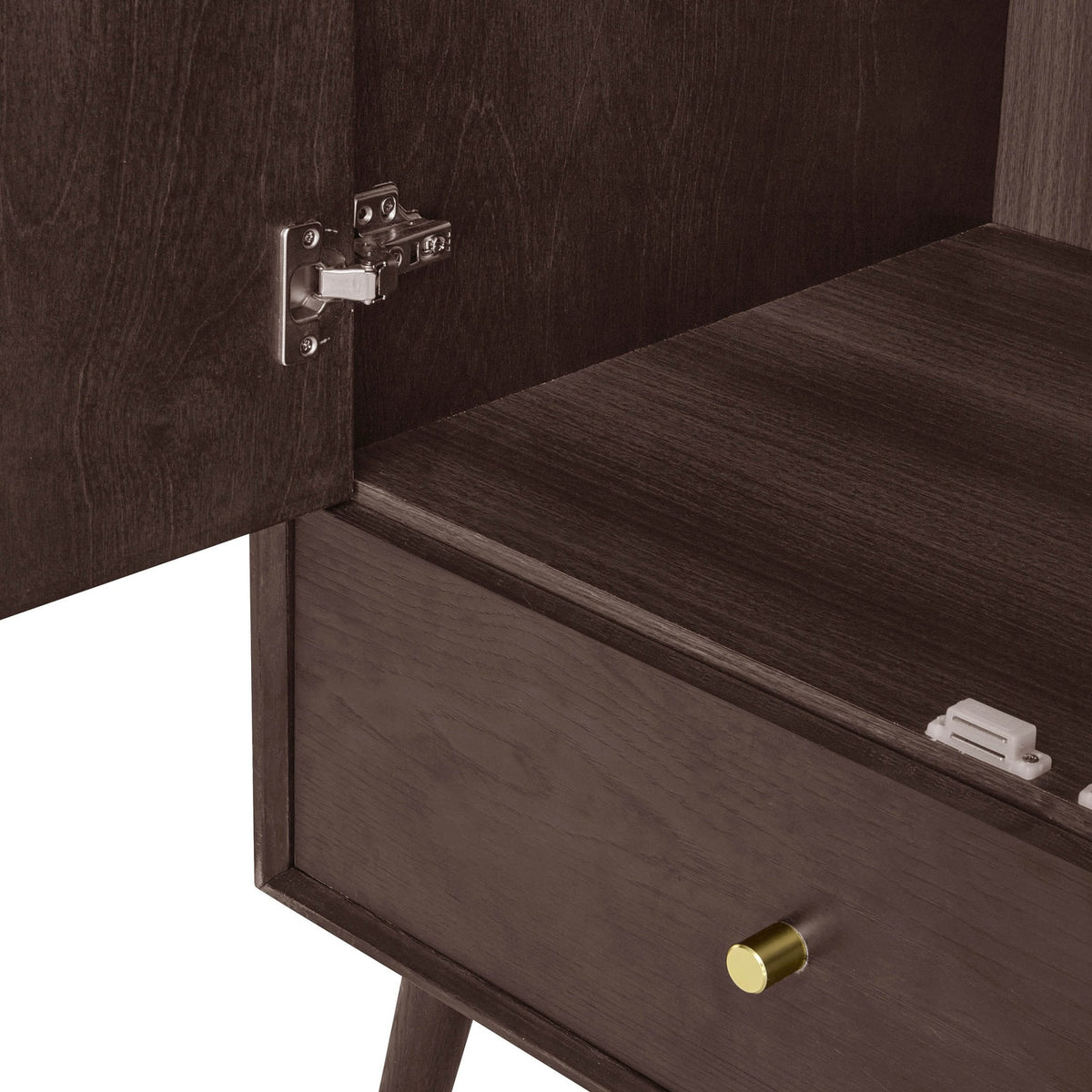 Armoire 3 portes en chêne avec tiroirs - Noyer