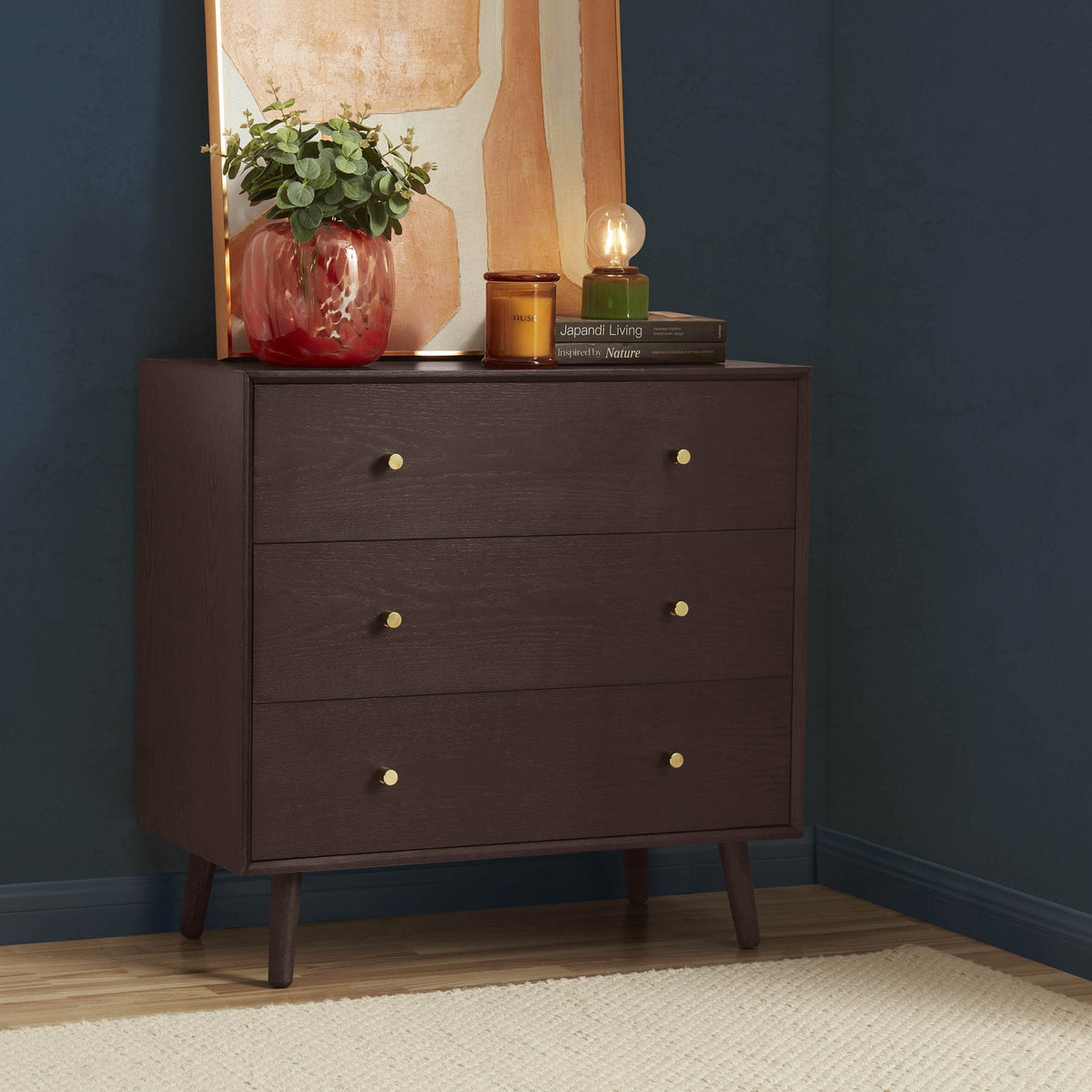 Commode chêne 3 tiroirs - Noyer