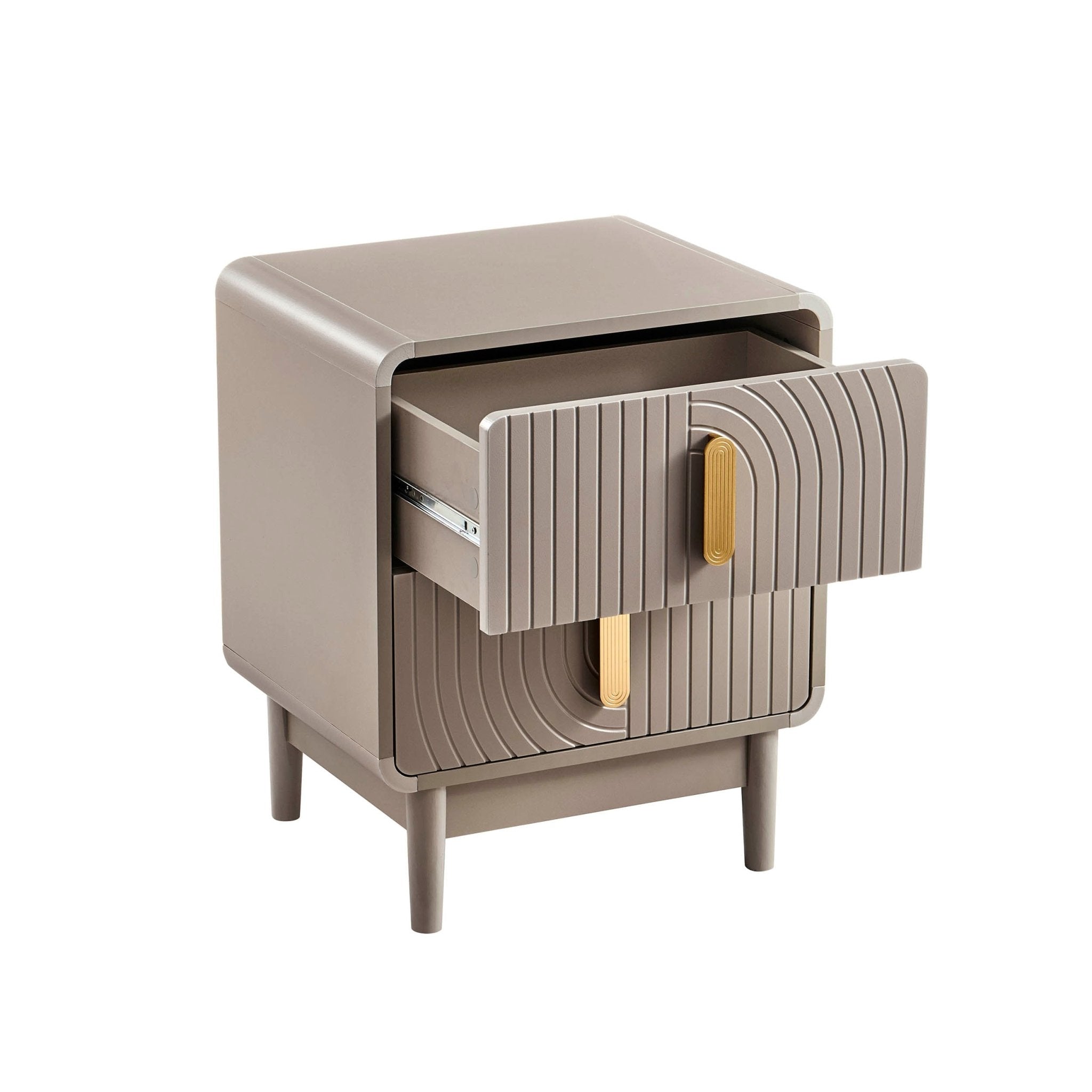 Table de chevet 2 tiroirs - Taupe