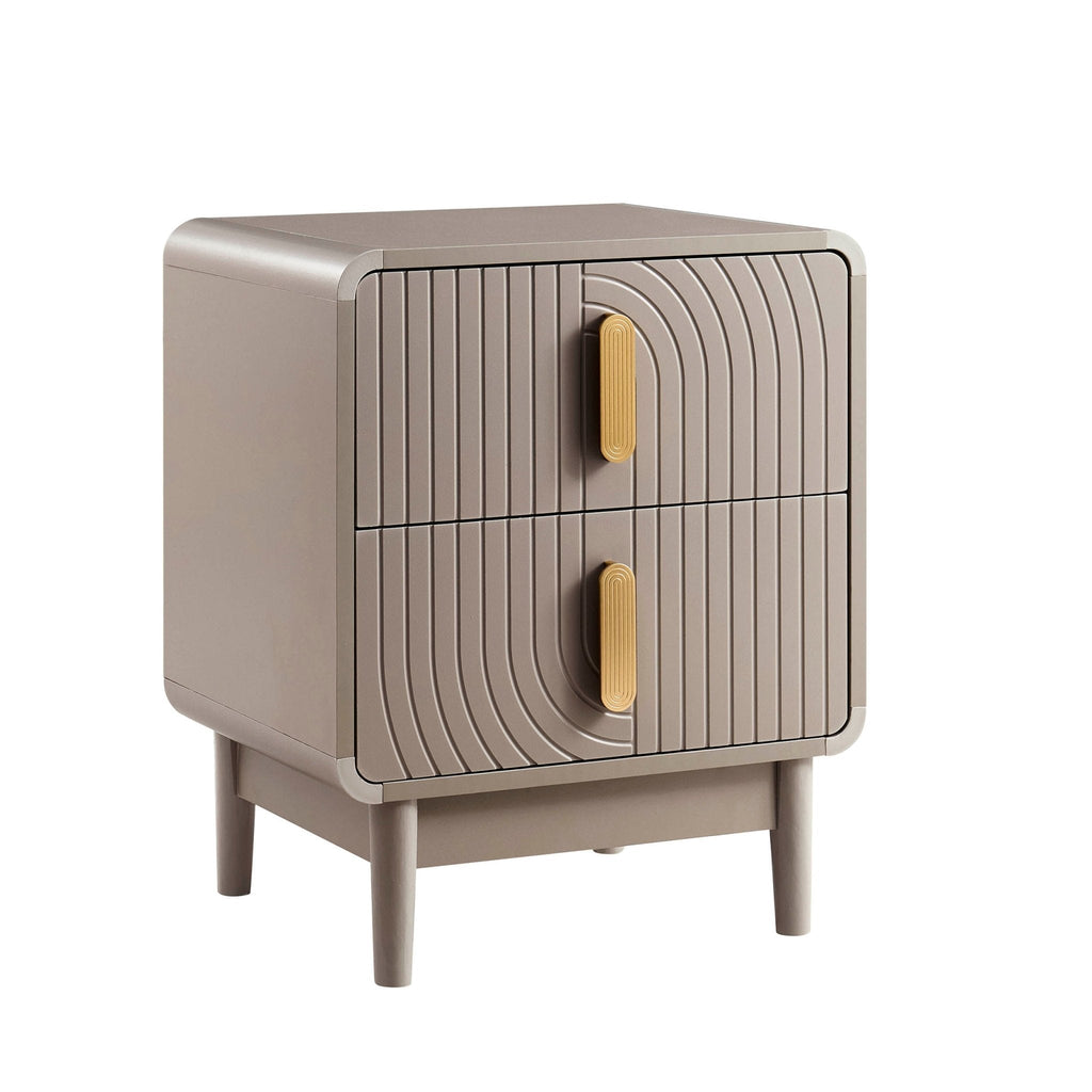Table de chevet 2 tiroirs - Taupe