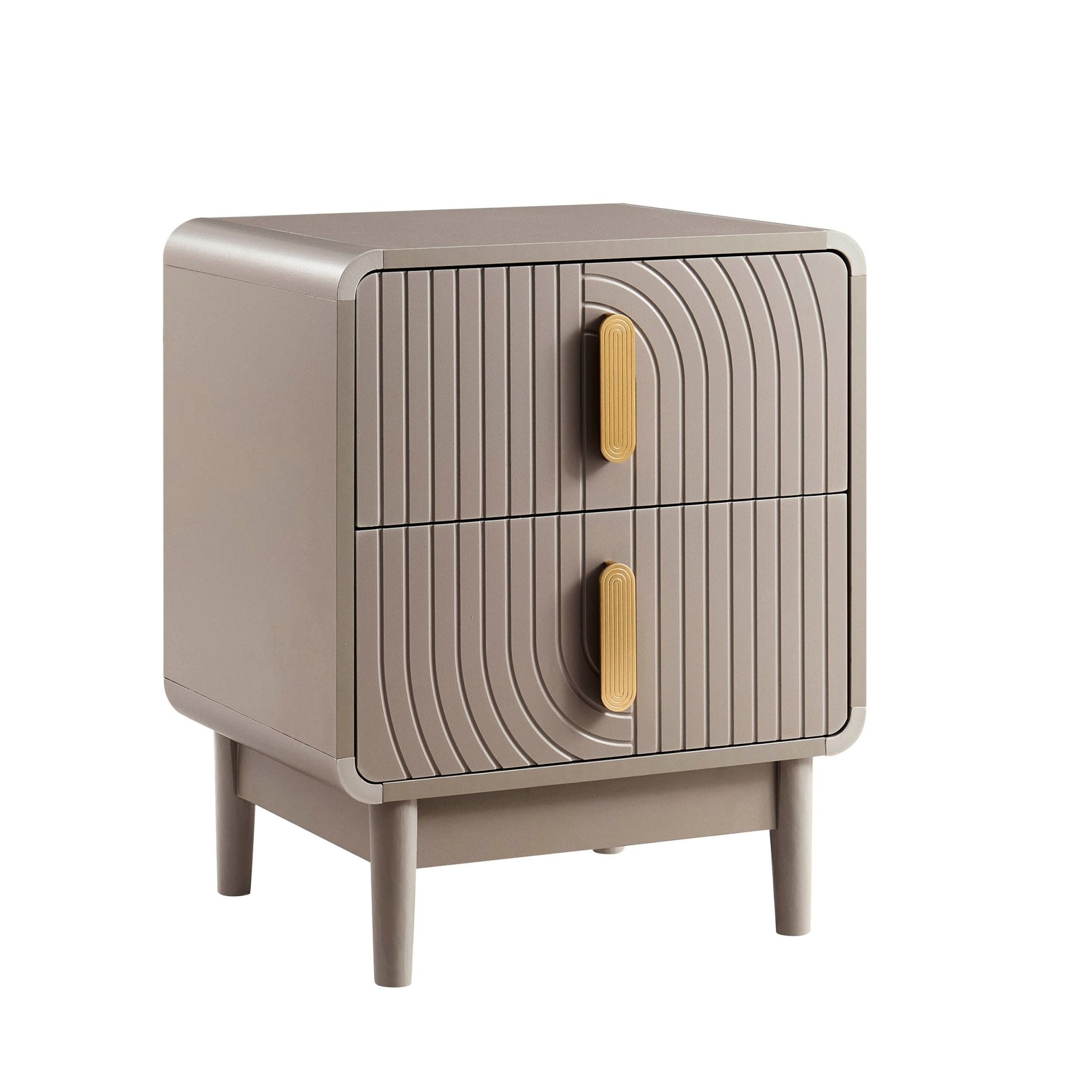 Table de chevet 2 tiroirs - Taupe