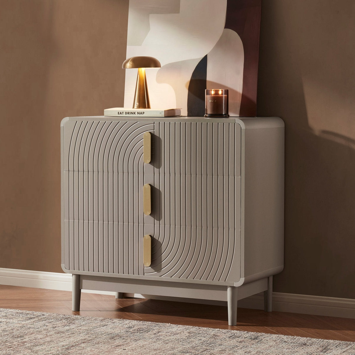 Commode 3 tiroirs - Taupe
