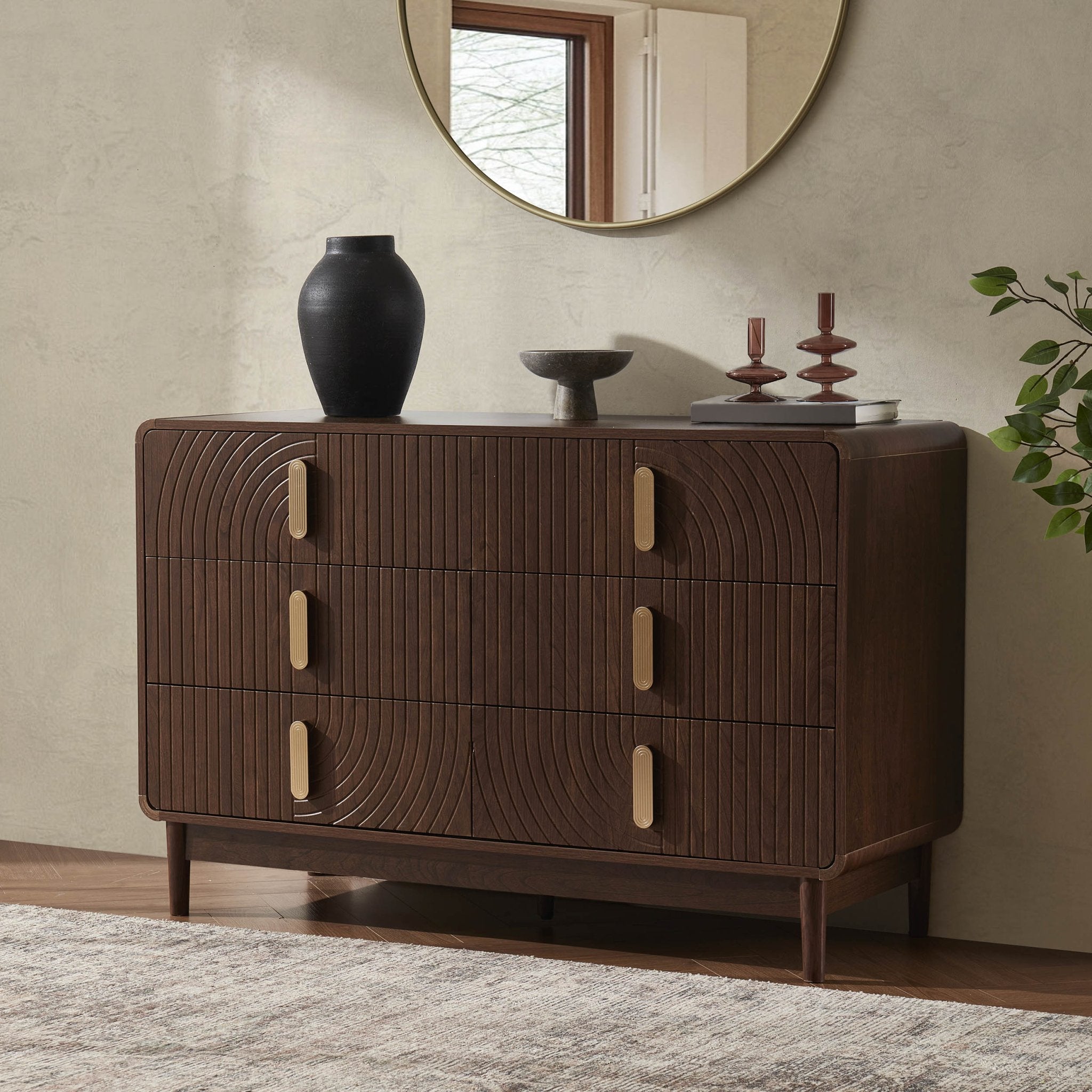 Commode à 6 tiroirs - Noyer