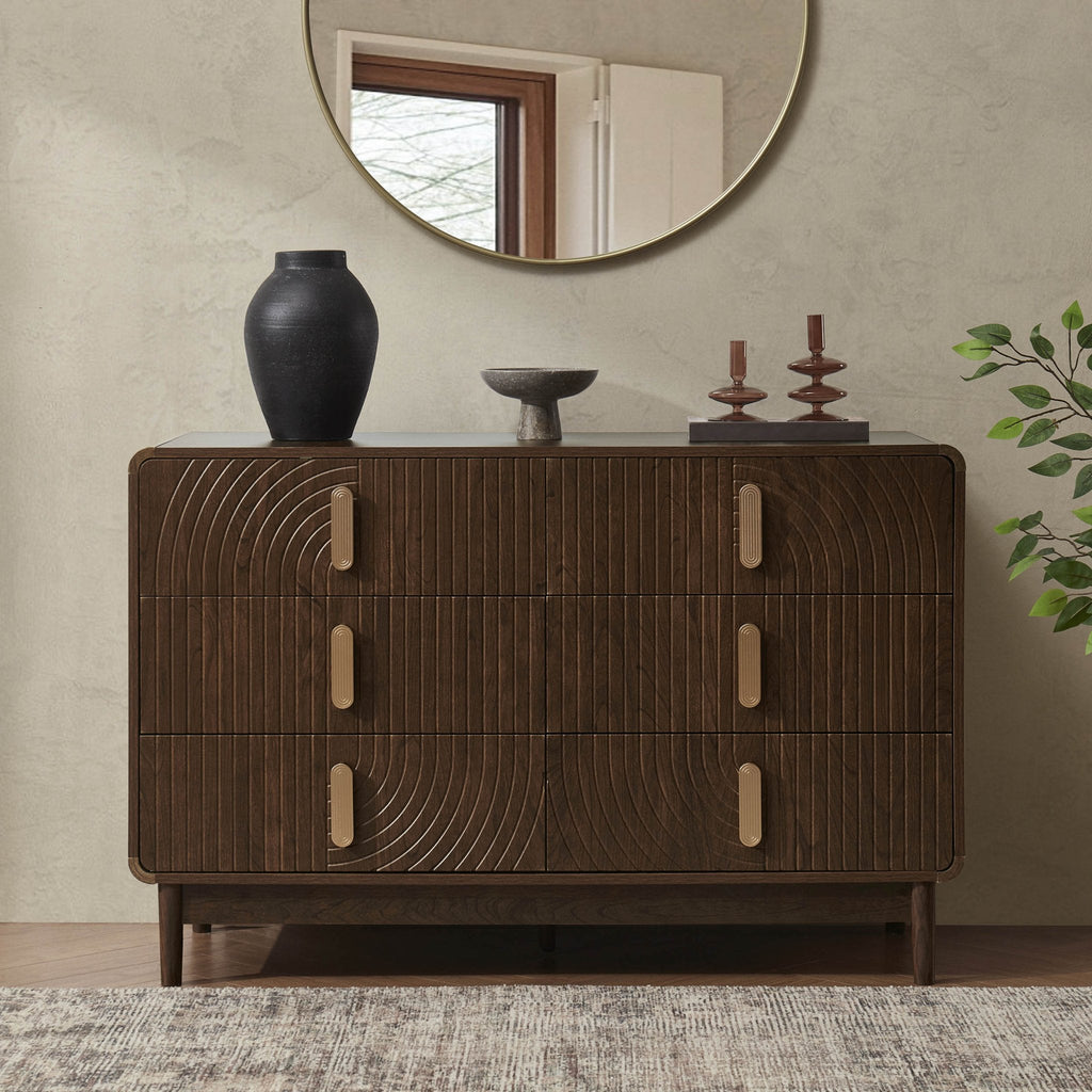 Commode à 6 tiroirs - Noyer