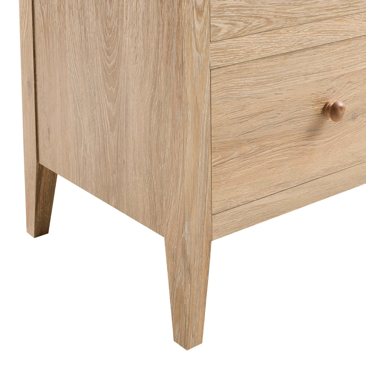Table de chevet à 2 tiroirs - Bois clair