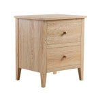Table de chevet à 2 tiroirs - Bois clair