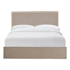 Lit coffre - Tissu texturé couleur avoine