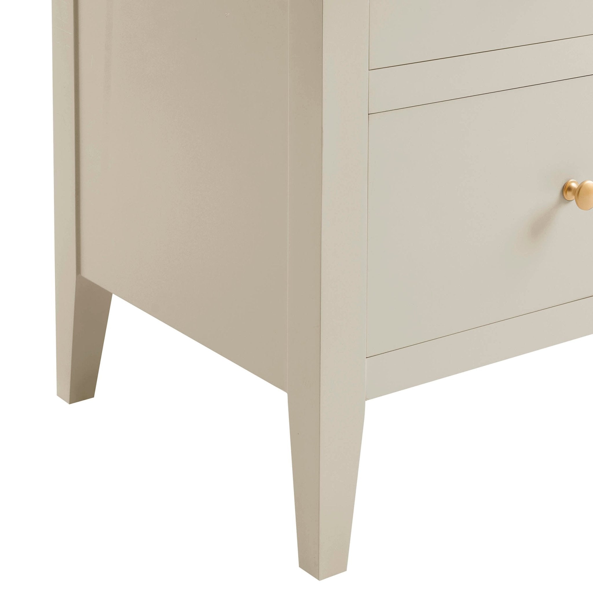 Table de chevet 2 tiroirs - Crème
