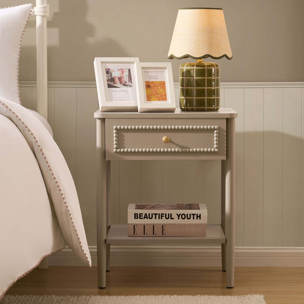 Table de chevet 1 tiroir - Taupe