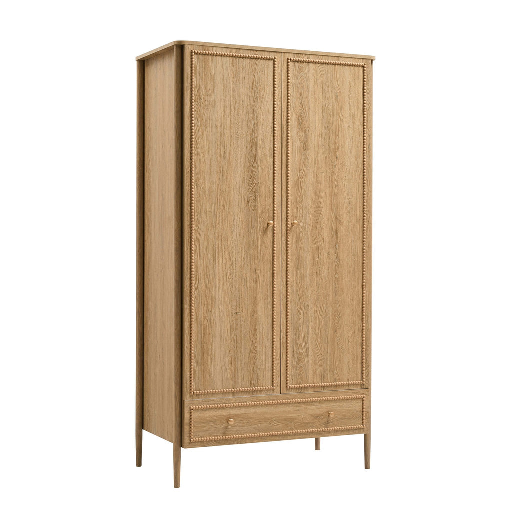 Armoire 2 portes avec tiroir - Bois clair