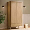 Armoire 2 portes avec tiroir - Bois clair