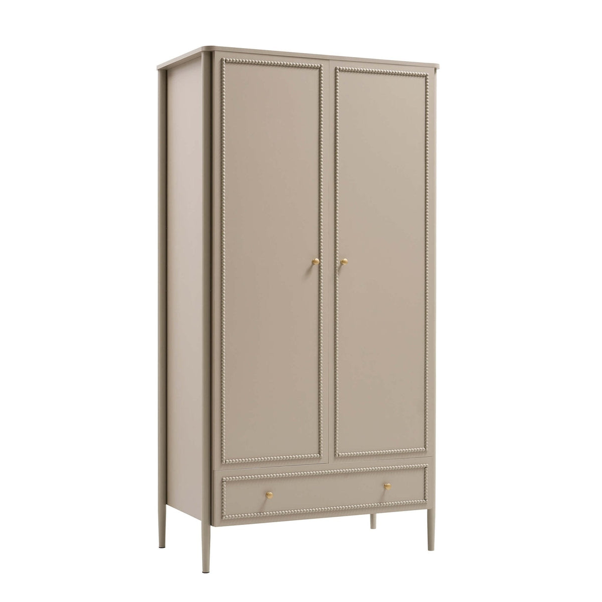 Armoire 2 Portes avec Tiroir - Taupe