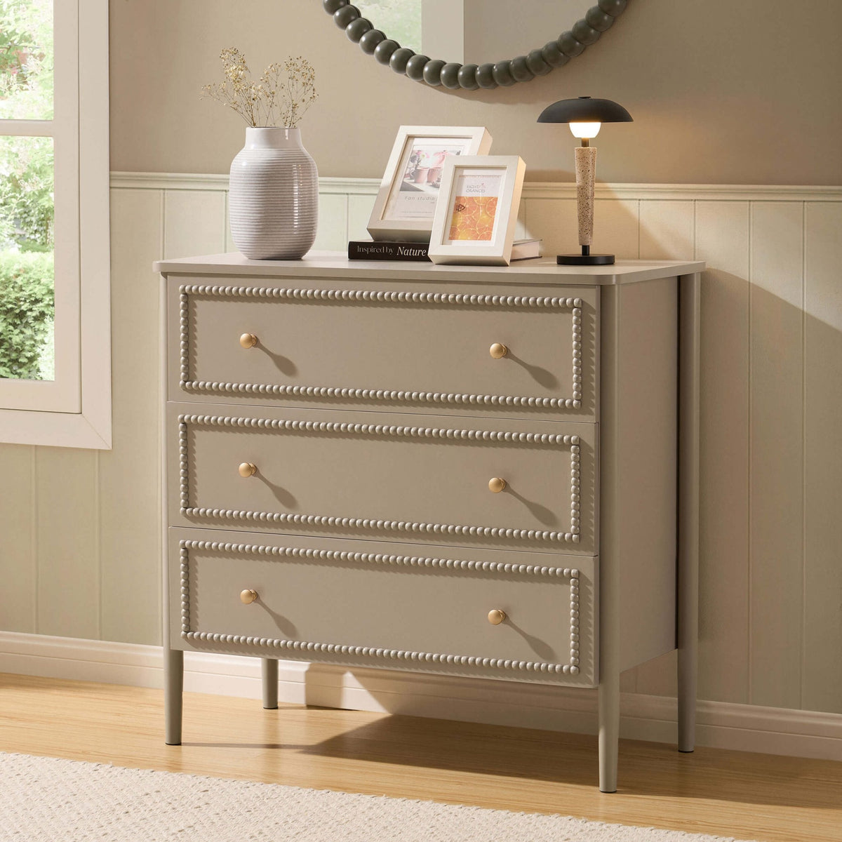 Commode 3 tiroirs - Taupe