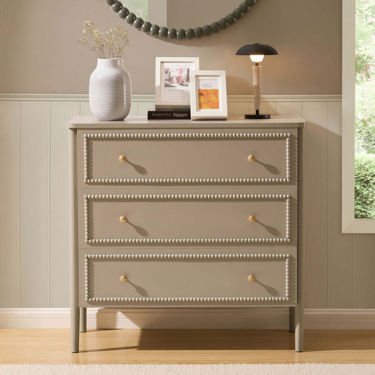 Commode 3 tiroirs - Taupe