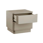 Table de chevet brillante 2 tiroirs - Taupe