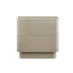 Table de chevet brillante 2 tiroirs - Taupe