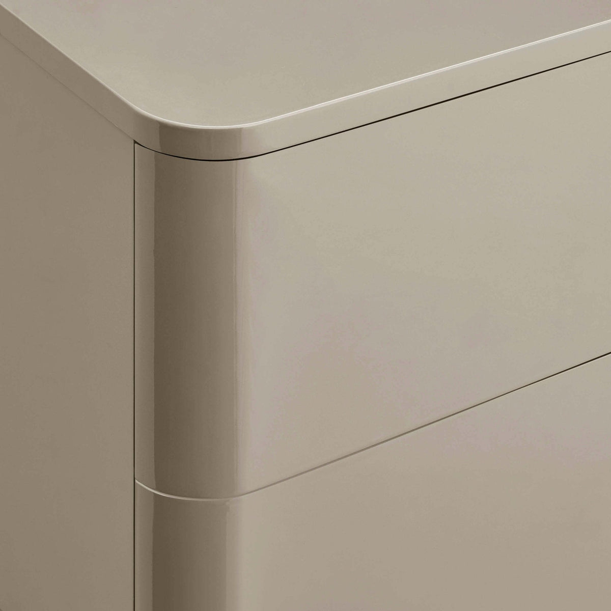 Table de chevet brillante 2 tiroirs - Taupe