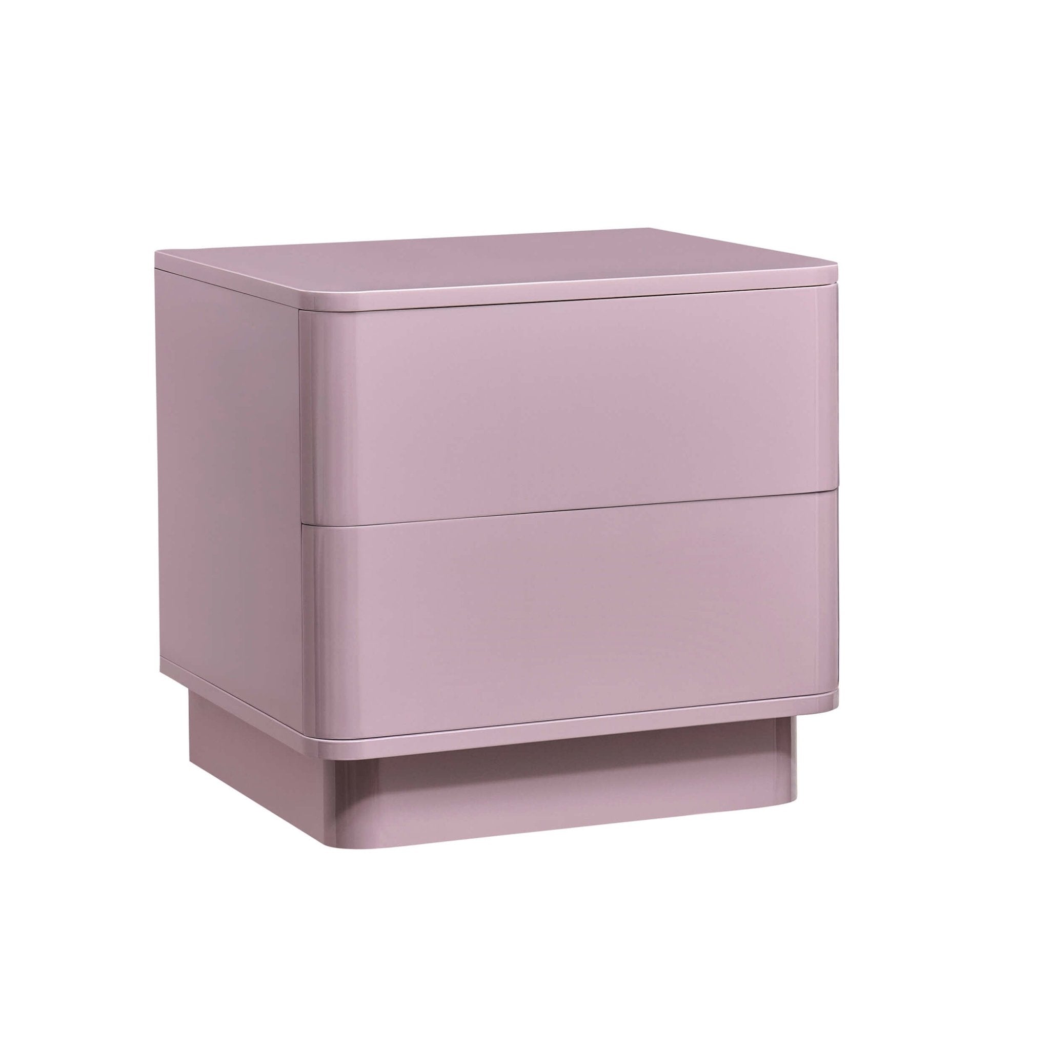 Table de chevet à 2 tiroirs – Violet givré
