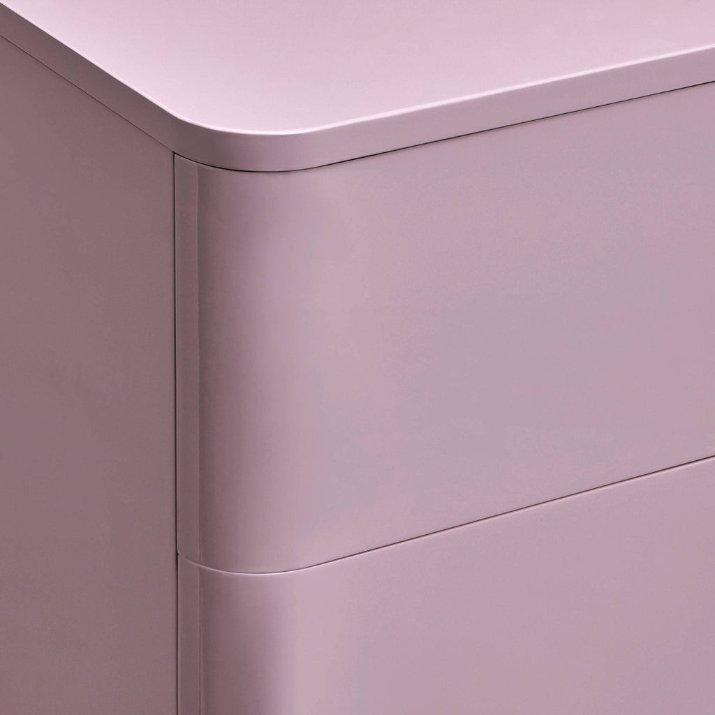 Table de chevet à 2 tiroirs – Violet givré