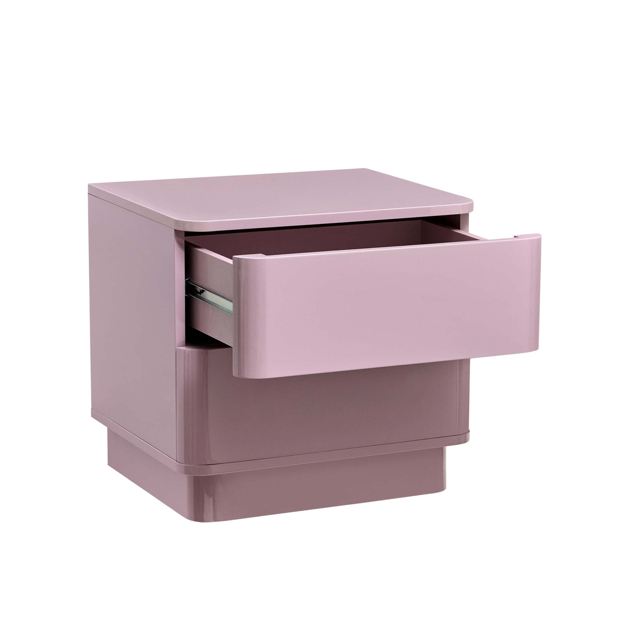 Table de chevet à 2 tiroirs – Violet givré
