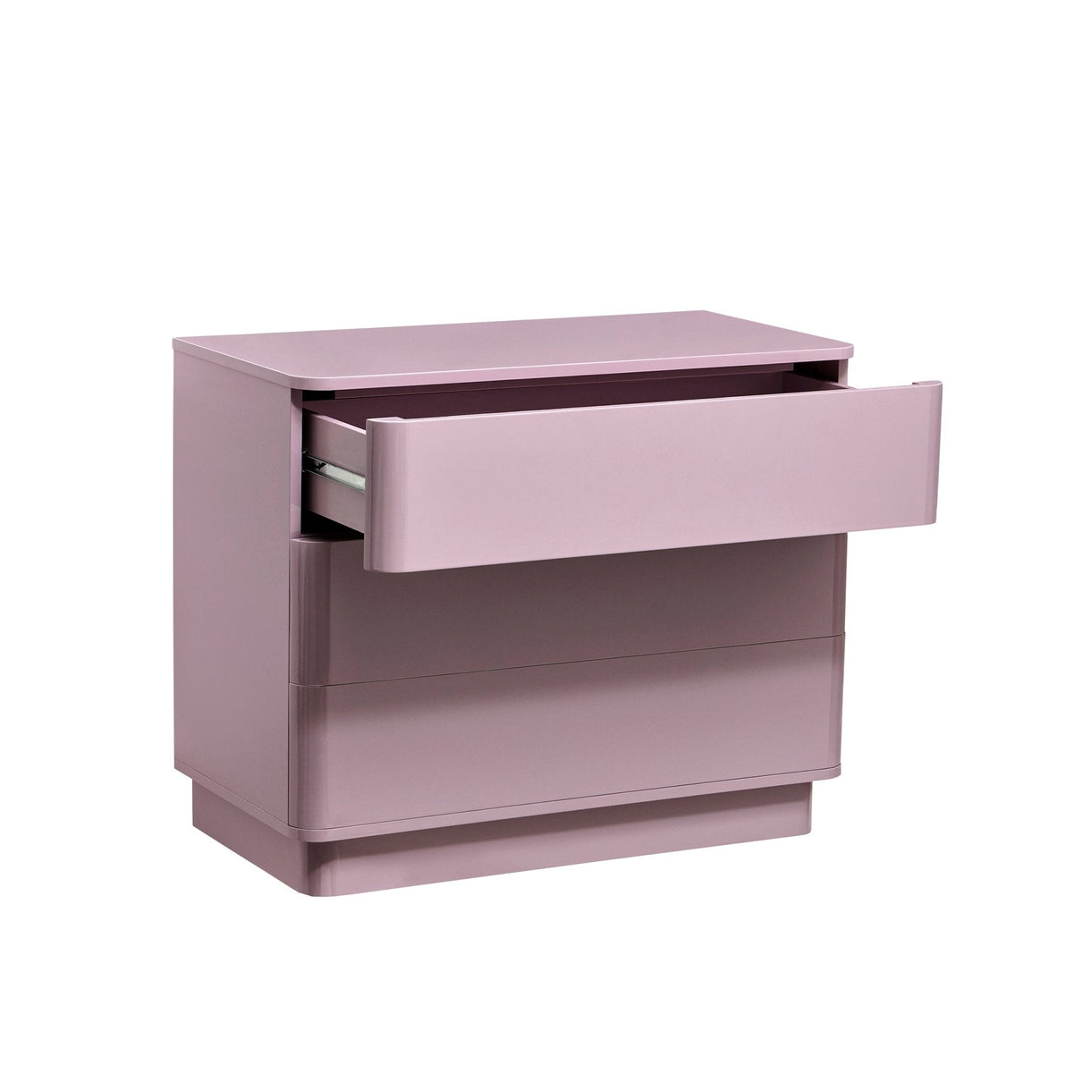 Commode 3 tiroirs ultra brillante - Violet Glacé