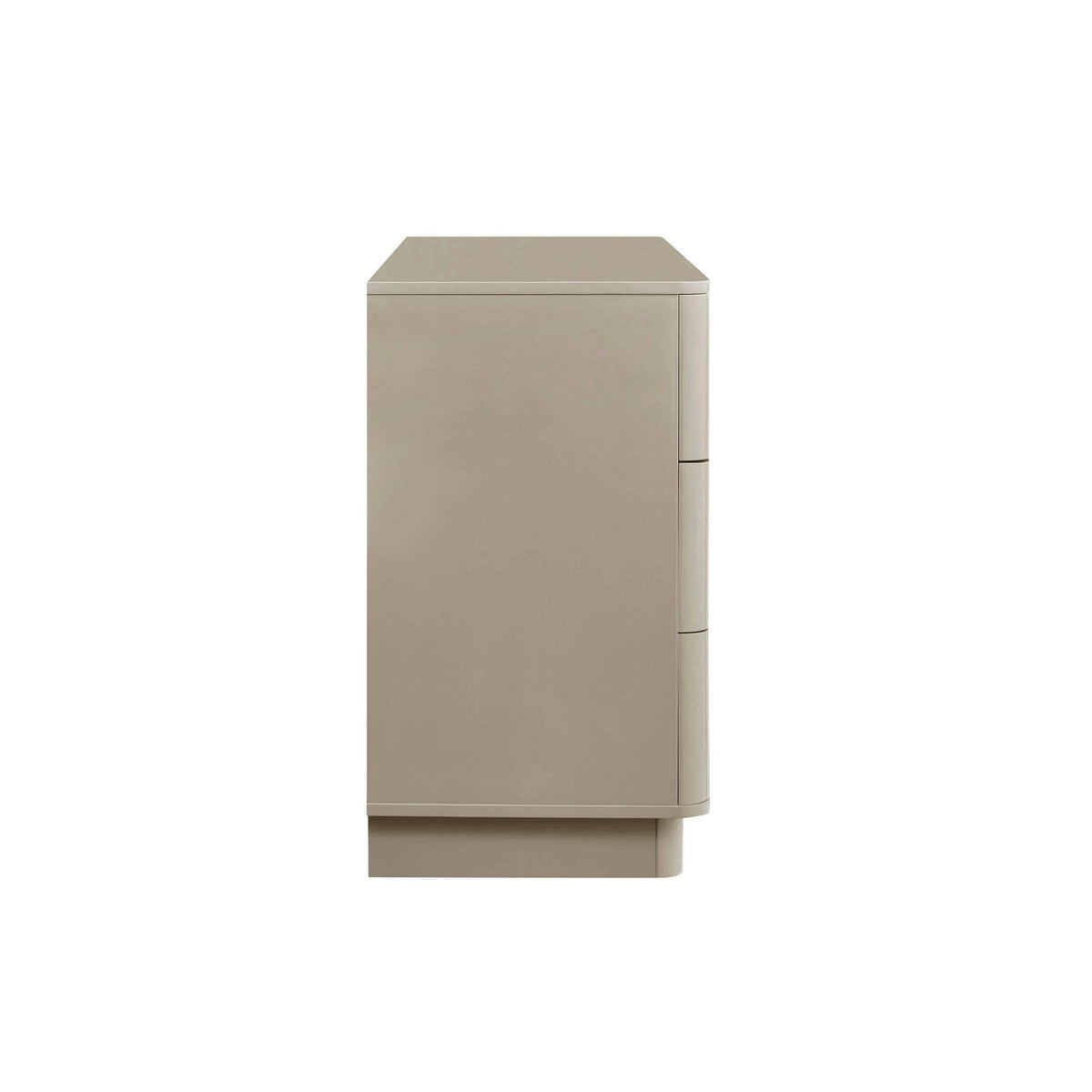 Commode à 6 tiroirs ultra brillante - Taupe