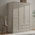 Armoire 3 portes avec tiroirs - Taupe